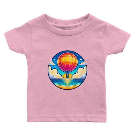 Skyward Journey: Soaring Hot Air Balloon Baby T Shirts