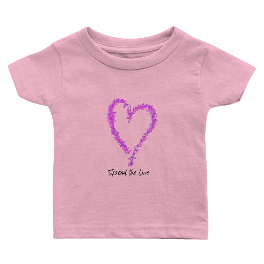 Spread the Love Glitter Heart Baby T Shirts