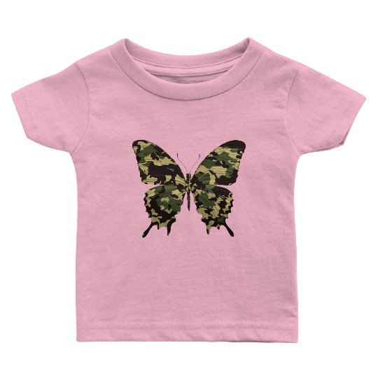 Natural Camouflage Butterfly Baby T Shirts