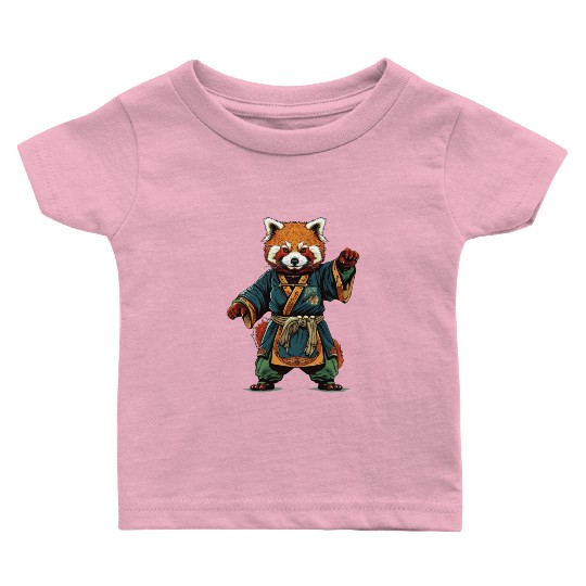 Red panda karate fighting style Baby T Shirts