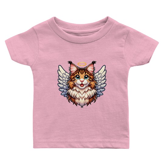 Maine Angel Cat with Wings Baby T Shirts