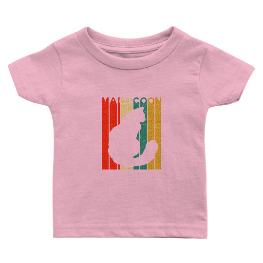 Maine Cat Silhouette Maine Lover Baby T Shirts