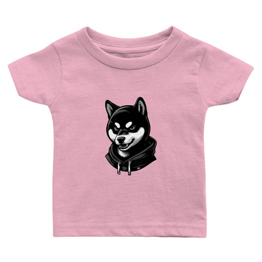 Fierce Shiba Inu in Baby T Shirts