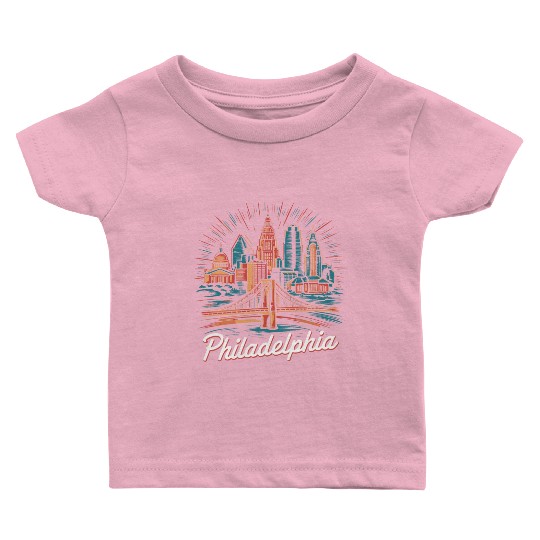Philadelphia Skyline Baby T Shirts