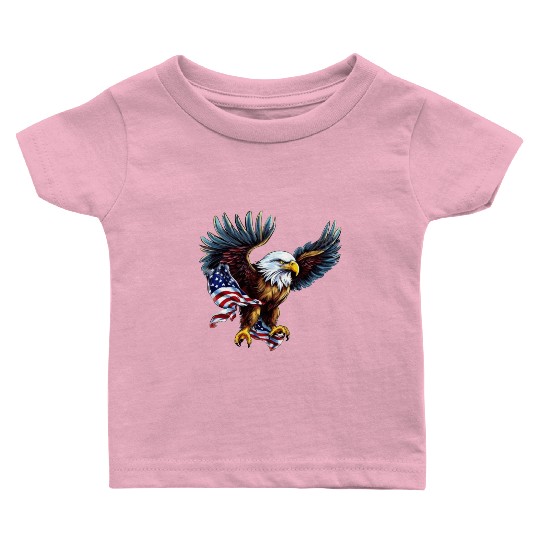 4th Of July. eggle Baby T Shirts