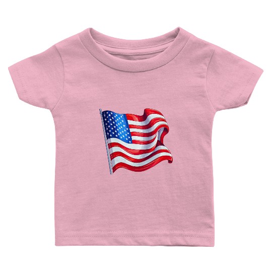 4th Of July. flag Baby T Shirts