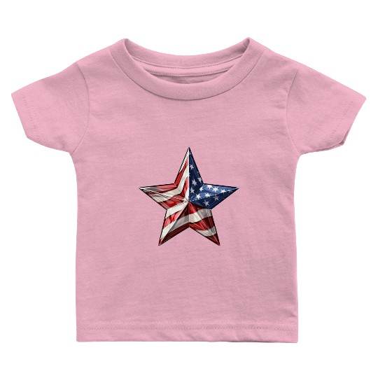 4th Of July, star Baby T Shirts