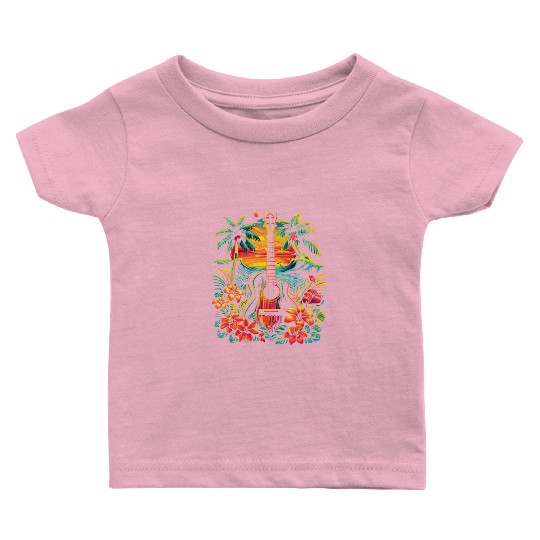 Guitar Illustration Baby T Shirts