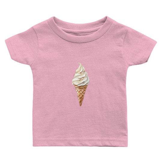 Swirled Vanilla Ice Cream Cone Delight Baby T Shirts