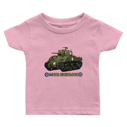 World War 2 American Tank M4A2 Sherman memorabilia Baby T Shirts