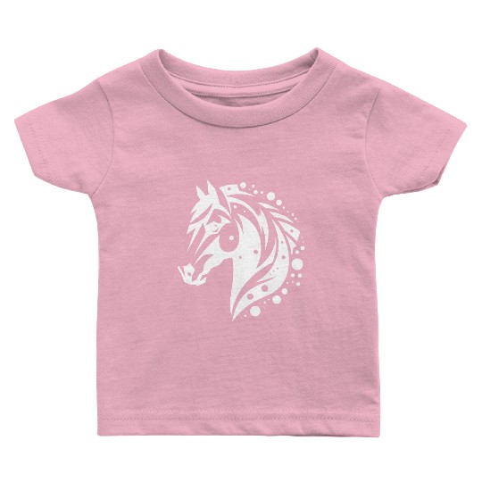 Horse Head Vintage Tribal Portrait Pony Tattoo Baby T Shirts