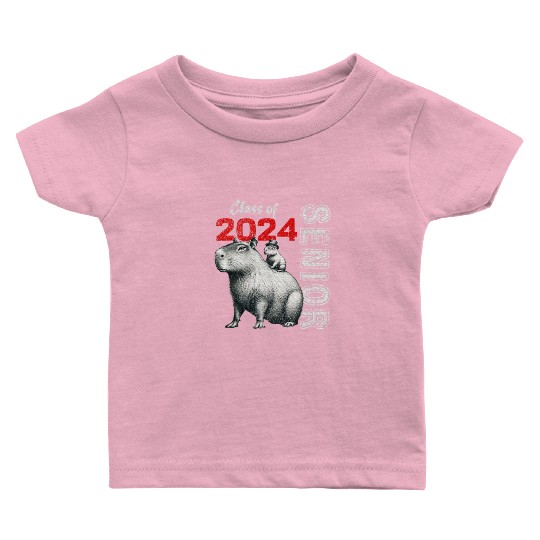 Fun Trendy Unique Capybara Graduation Baby T Shirts