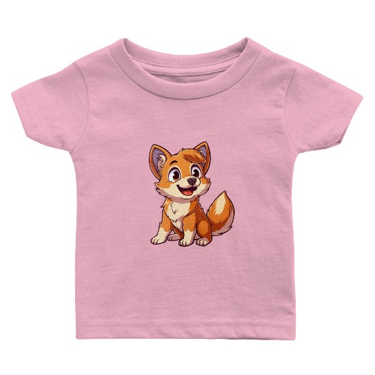 Adorable Smiling Fox Cub Enthusiast Baby T Shirts