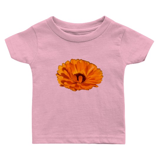 orange flower marigold Baby T Shirts