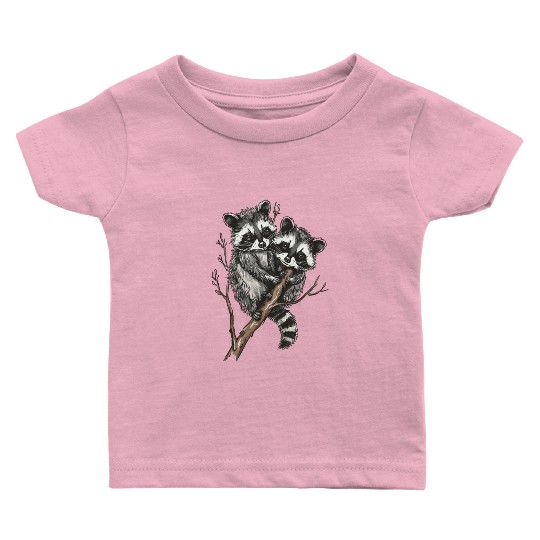 Opossum and raccoon Baby T Shirts