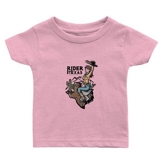 WILD WEST COW GIRL Baby T Shirts