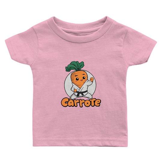 Cute Karate Carrot Design Baby T Shirts