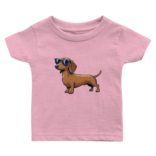 Cool Dachshund Dog Sunglasses Summer Style Baby T Shirts