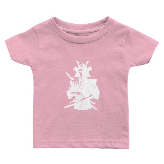 Japanese Samurai With Sword Baby T Shirts