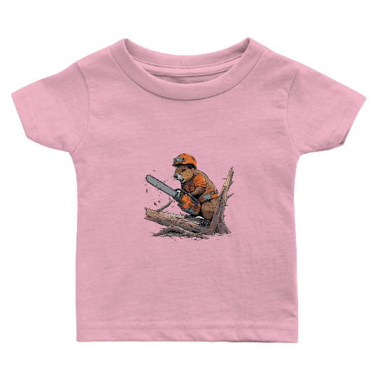Beaver Lumberjack Chainsaw Baby T Shirts