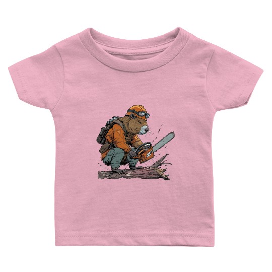 Beaver Lumberjack Chainsaw Baby T Shirts