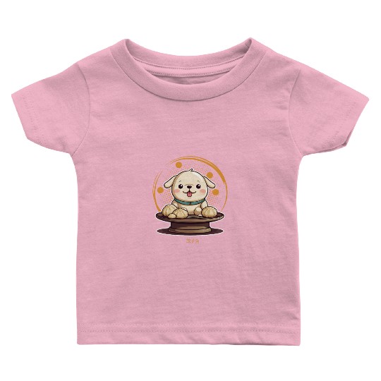 Dog serving dumpling Baby T Shirts