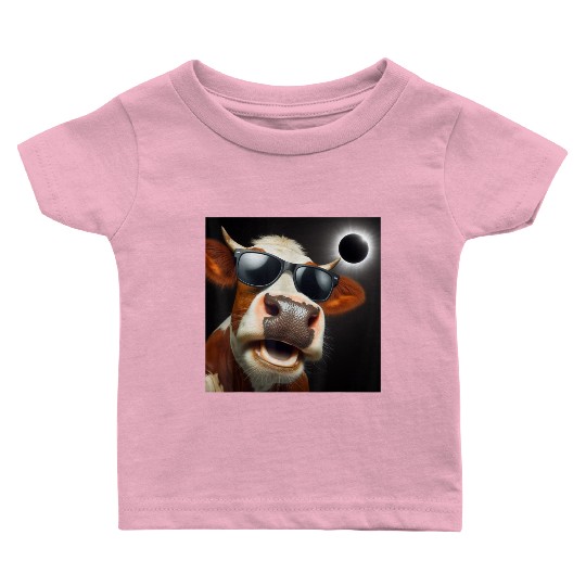 Funny Solar Eclipse Wearing Glasses Baby T Shirts