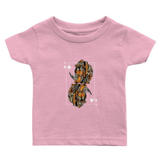 Rhinoceros Steampunk Card Game Jack of Spades Baby T Shirts