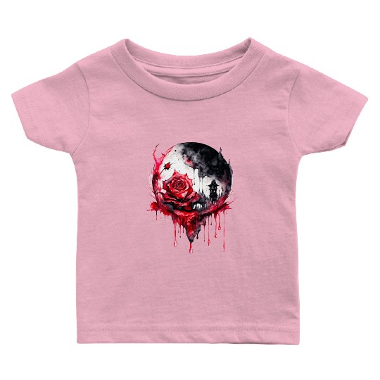 Creepy Roses Baby T Shirts