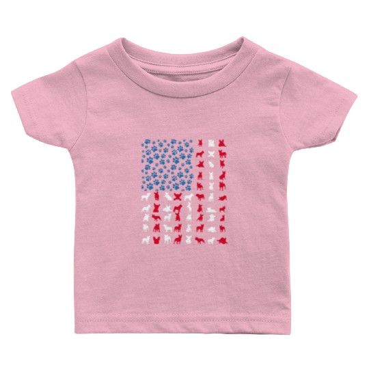 French Bulldog Patriotic Frenchie 4th of July USA Baby T Shirts