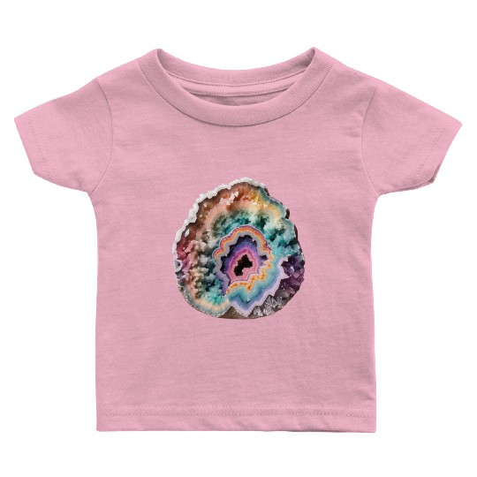 Fantasy Pastel Rainbow Geo Stone Crystal Baby T Shirts