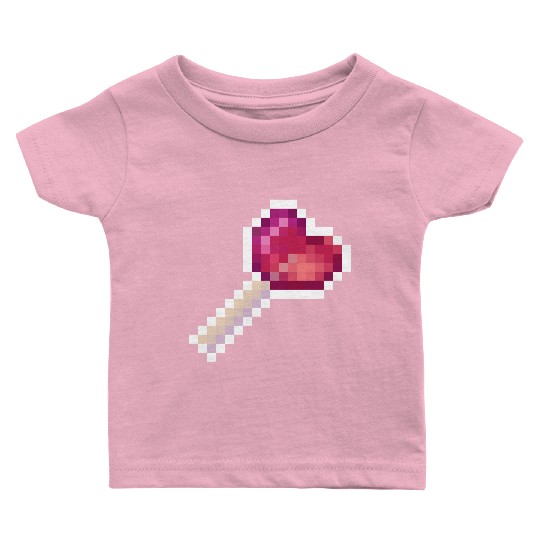 Pixel Art Sprite Cute Heart Lollipop Baby T Shirts