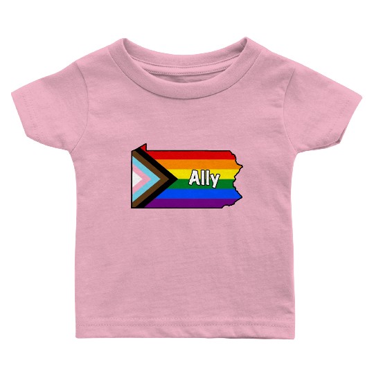 Pennsylvania Pride Ally Progress Flag Baby T Shirts