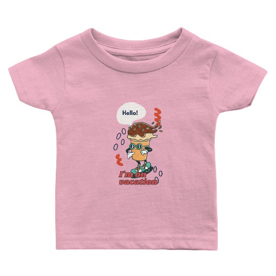 Funny joyful Cool Vacation Ice Cream Cone Baby T Shirts