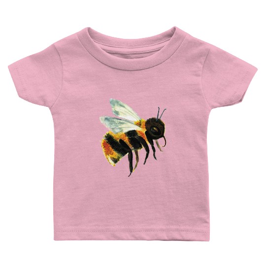 Cute Bumble Bee Flying Illustration Baby T Shirts