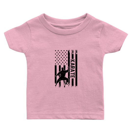 Karate US Flag Karate Baby T Shirts