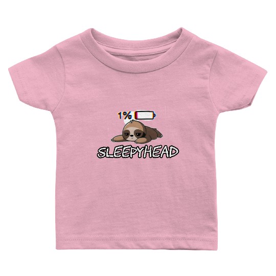 Sleepyhead funny meme sloth Baby T Shirts