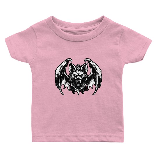 Dark Art Bat Beast with Wings Animal Horror Grunge Baby T Shirts