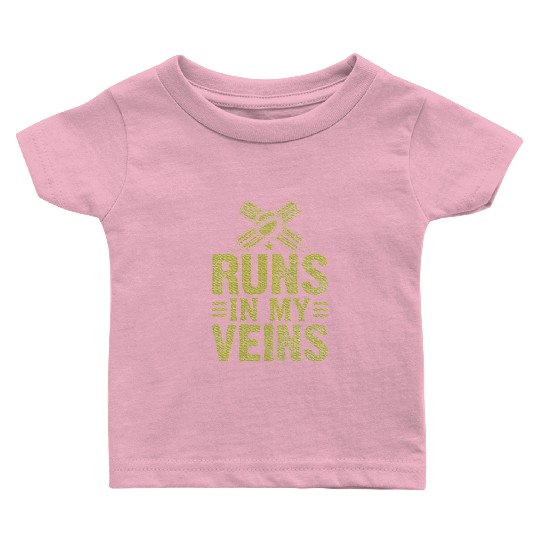 Cricket runs in my Veins Cricket Baby T Shirts