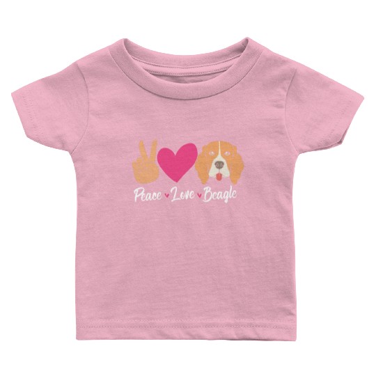 Beagle Dog Mom Mothers Day Peace Love Beagles Baby T Shirts