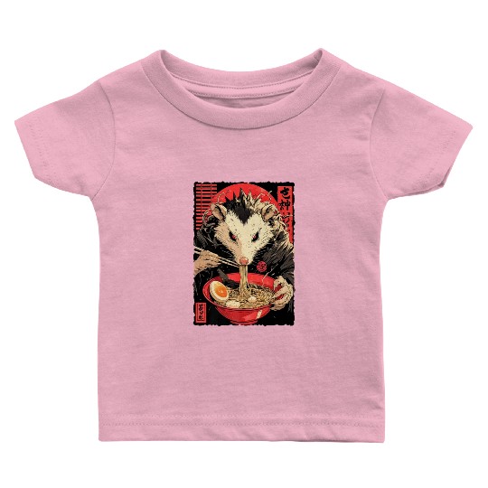 Opossum Ramen Japanese Manga Anime Baby T Shirts