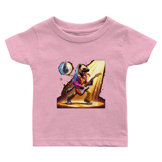 Disco Ball Guitar Hyena Baby T Shirts