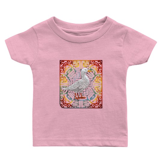 Seagull Mandala Graphic Illustration Baby T Shirts