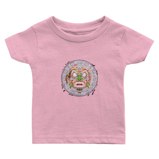 Aztec God Ancient Mythology Tonatiuh Mask Baby T Shirts