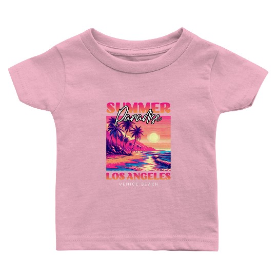 Summer Paradise Los Angeles Venice Beach Baby T Shirts