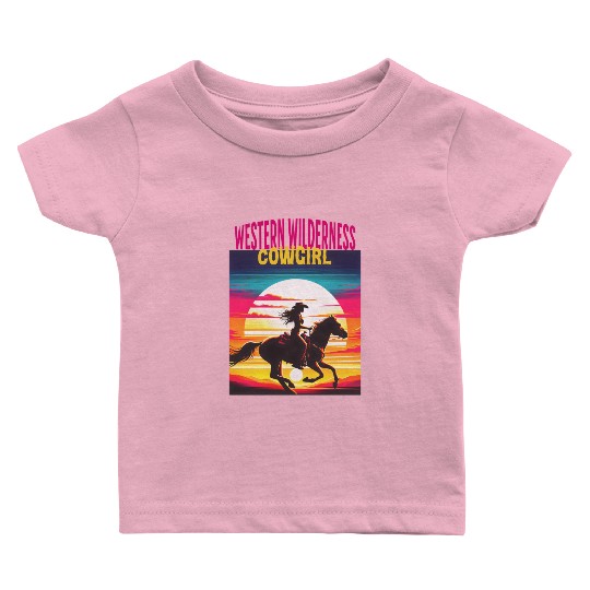 Western Wilderness Cowgirl, 80s Sunset Vibes Baby T Shirts
