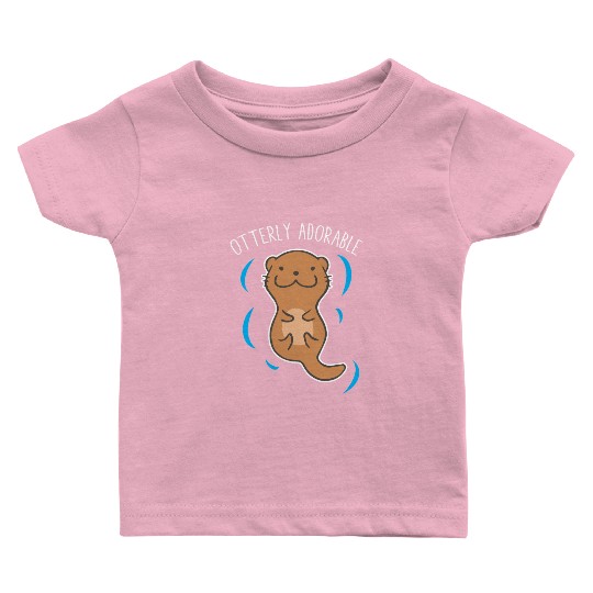 Otterly Adorable Cute Sea Otter Funny Animal Lover Baby T Shirts