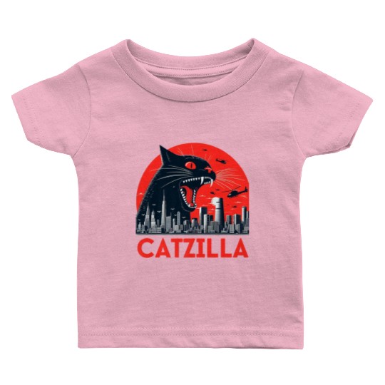 Catzilla Cat Japanese Premium Baby T Shirts