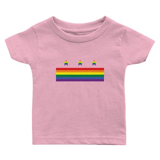 Washington DC Gay Pride Parade Rainbow Flag Baby T Shirts