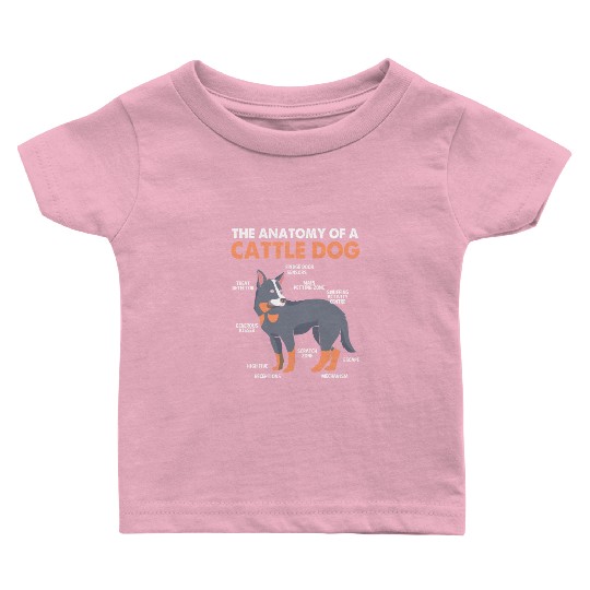 Blue Heeler Cattle Dog The Anatomy Of Cattle Dog Baby T Shirts